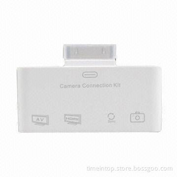 Camera Connection Kit for iPad/iPhone, USB2.0 Interface and AV Ports, Supports HDMI